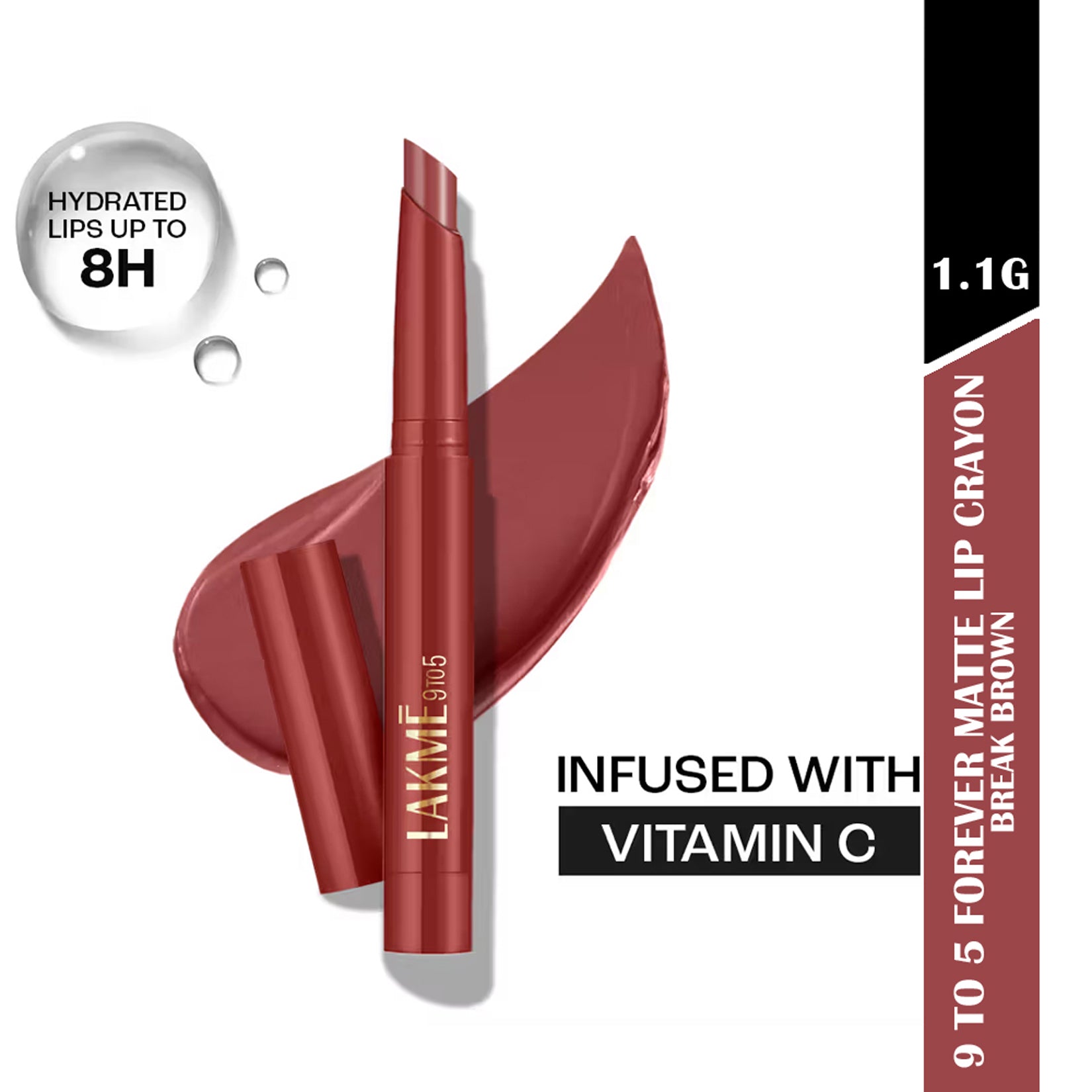 Lakme 9 To 5 Forever Matte Lip Crayon 1.1G