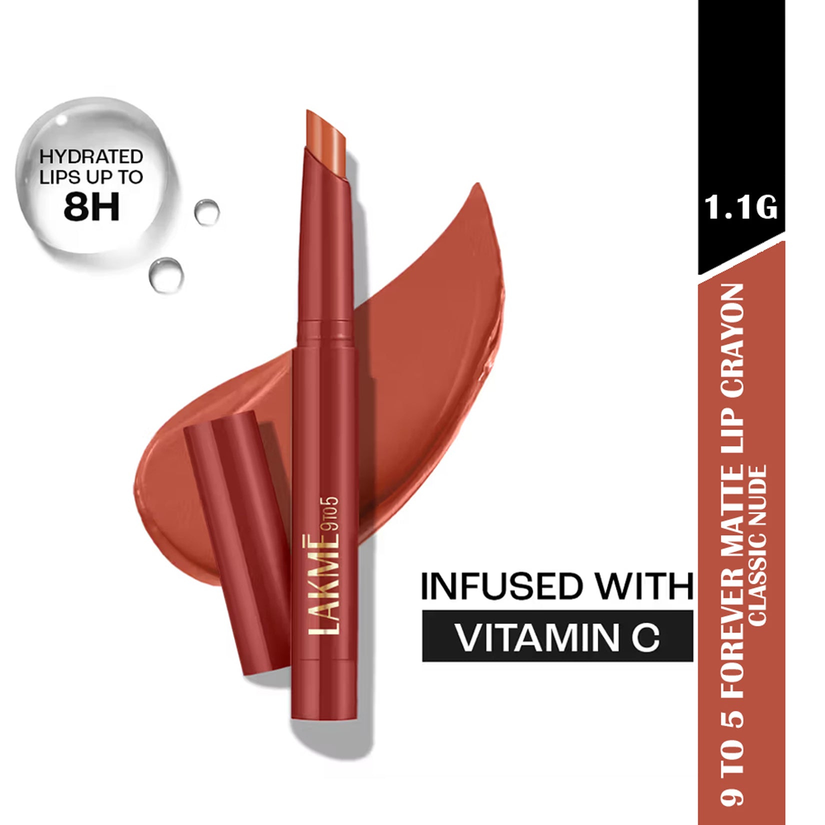 Lakme 9 To 5 Forever Matte Lip Crayon 1.1G