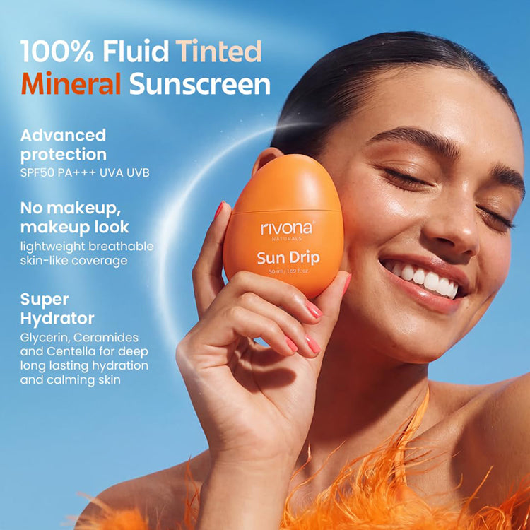 Rivona SunDrip 100Per Mineral Fluid Tinted Sunscreen