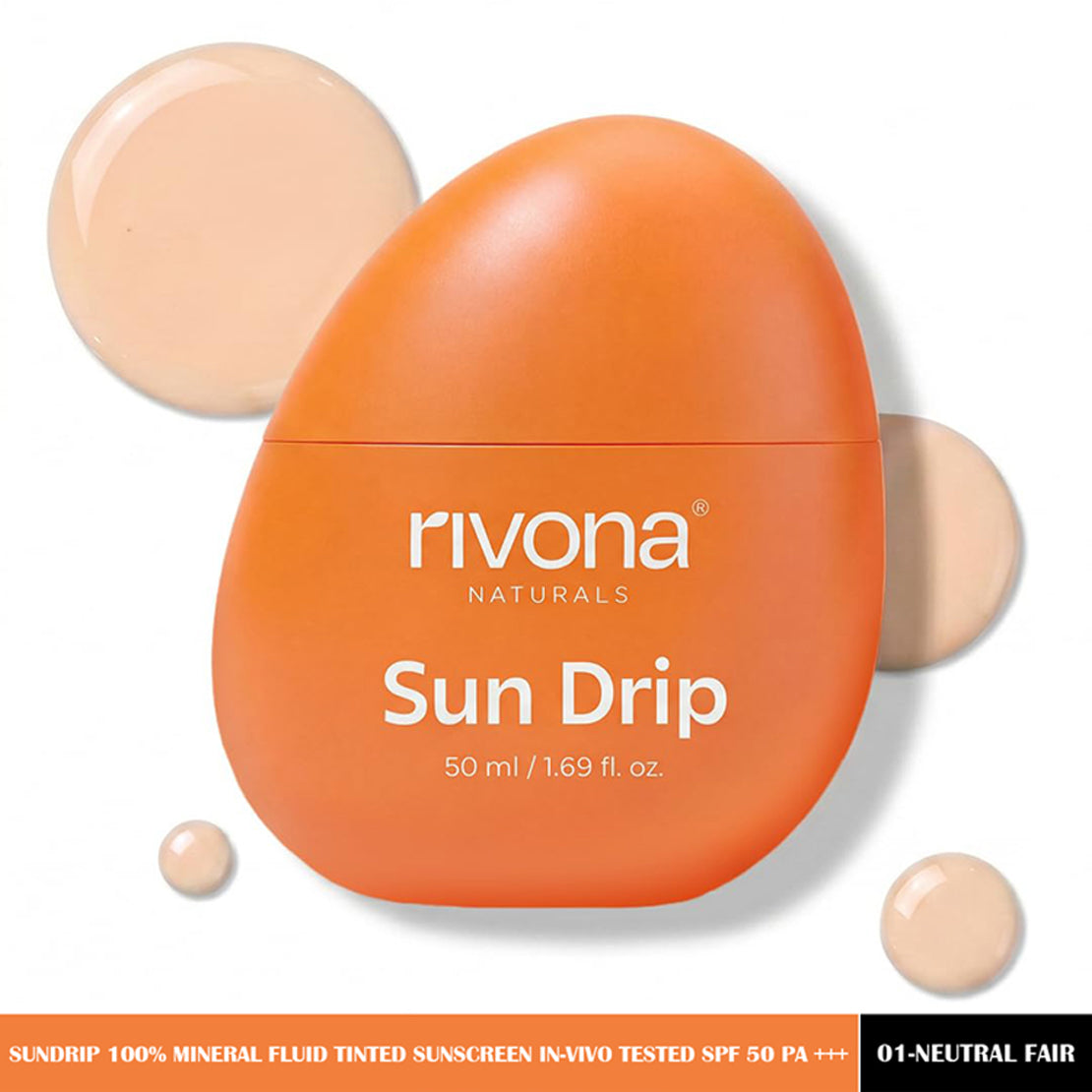 Rivona SunDrip 100Per Mineral Fluid Tinted Sunscreen