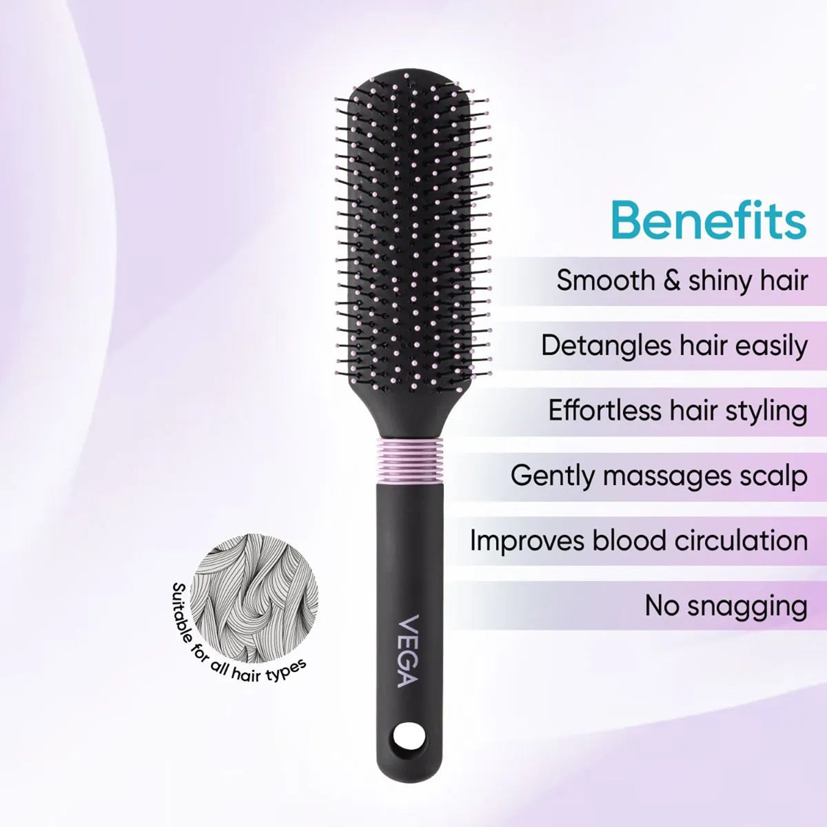 Vega Flat Hair Brush - R30-FB