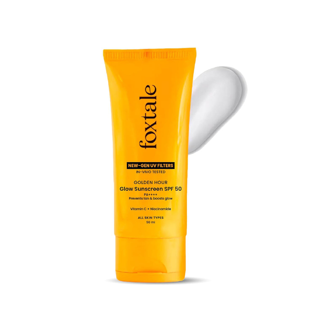 Foxtale Golden Hour SPF 50 Glow Sunscreen with Vitamin C & Niacinamide