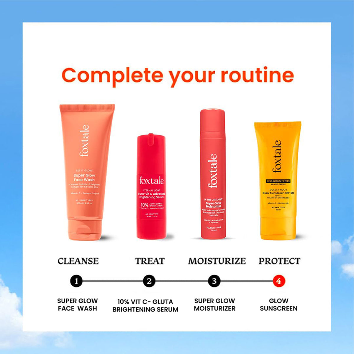Foxtale Golden Hour SPF 50 Glow Sunscreen with Vitamin C & Niacinamide