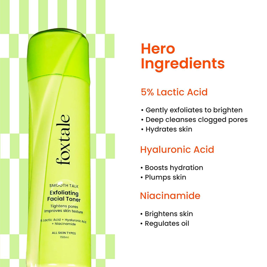 Foxtale Exfoliating Toner with 5Per Latic Acid & Niacinamide