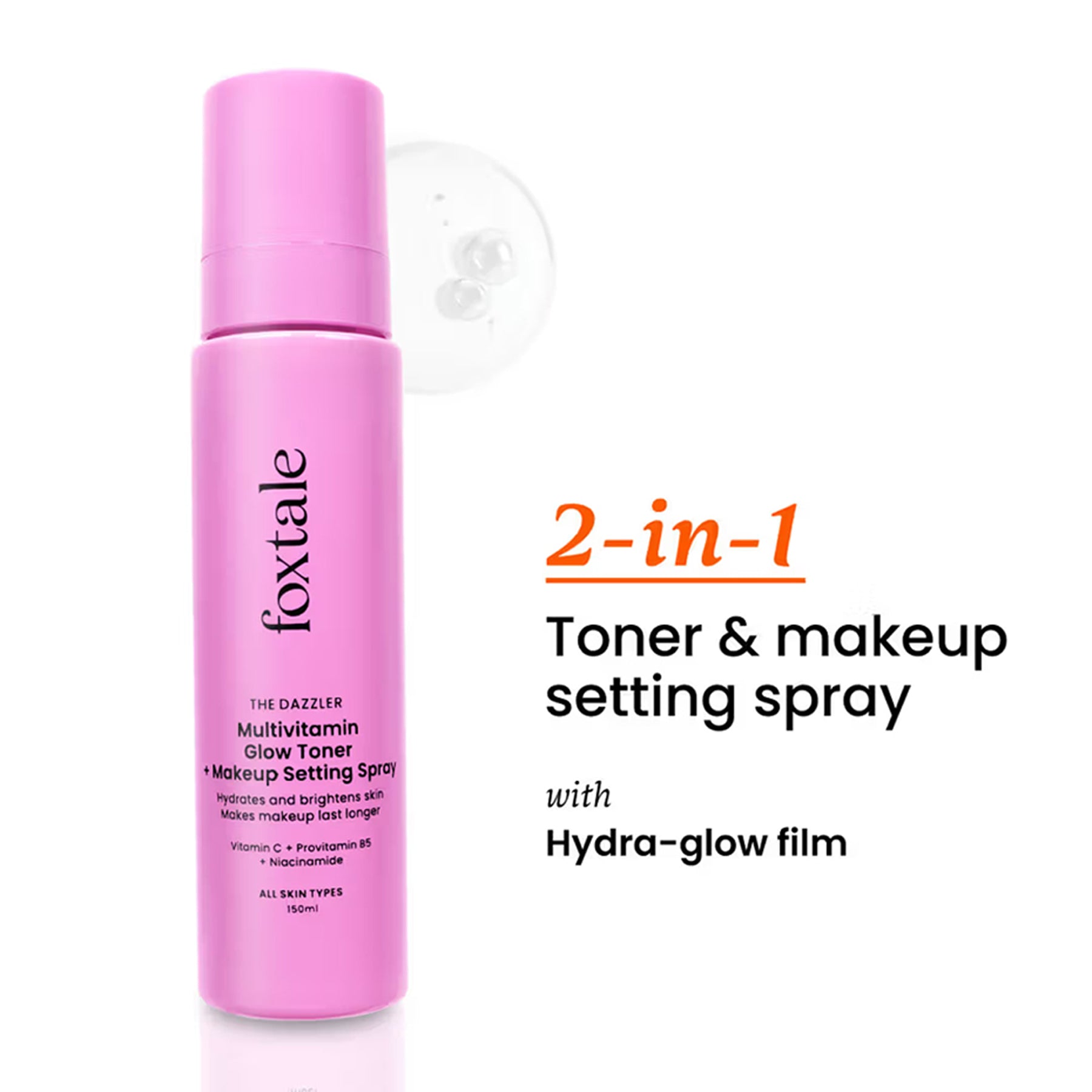 Foxtale The Dazzler Multivitamin Glow Toner + Makeup Setting Spray