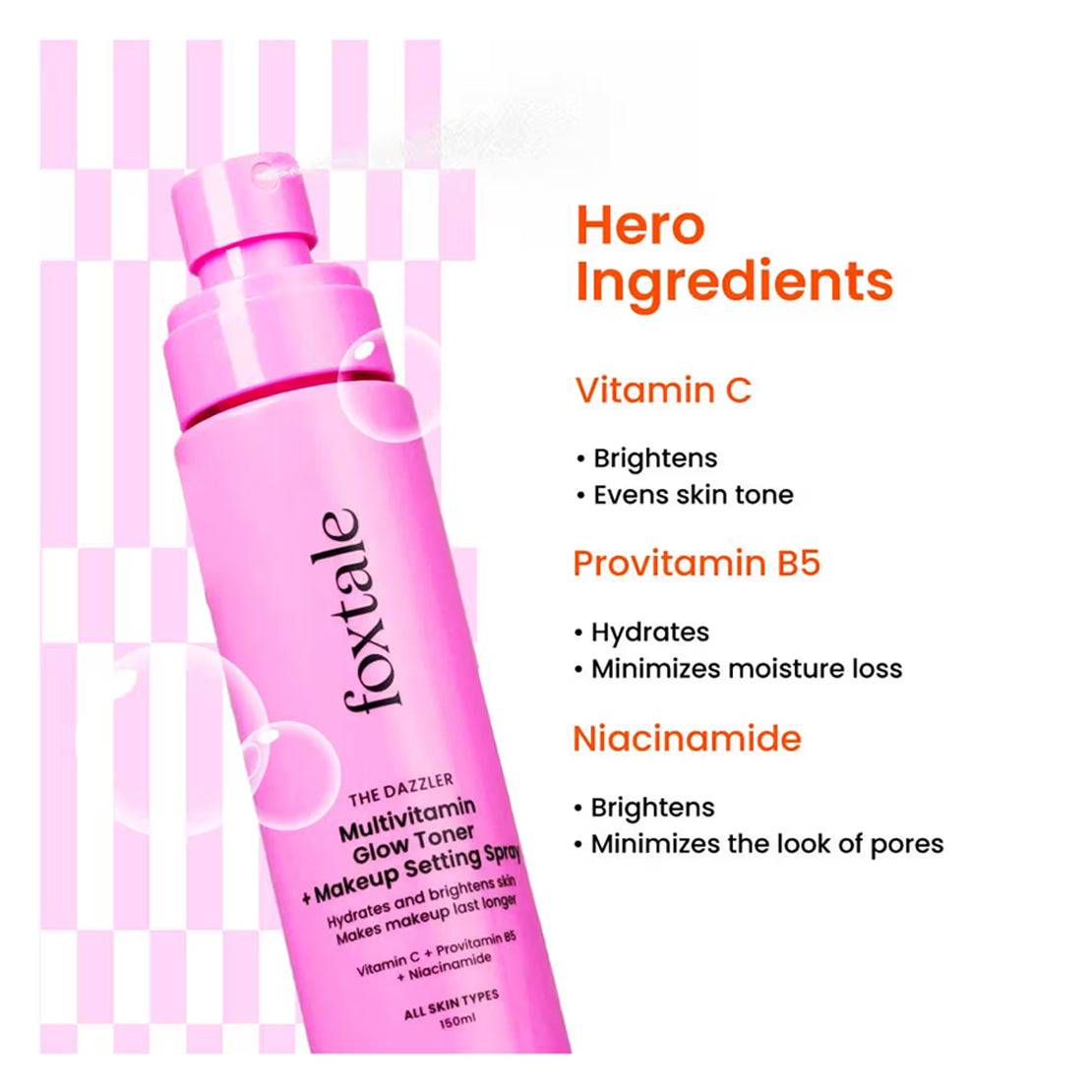 Foxtale The Dazzler Multivitamin Glow Toner + Makeup Setting Spray