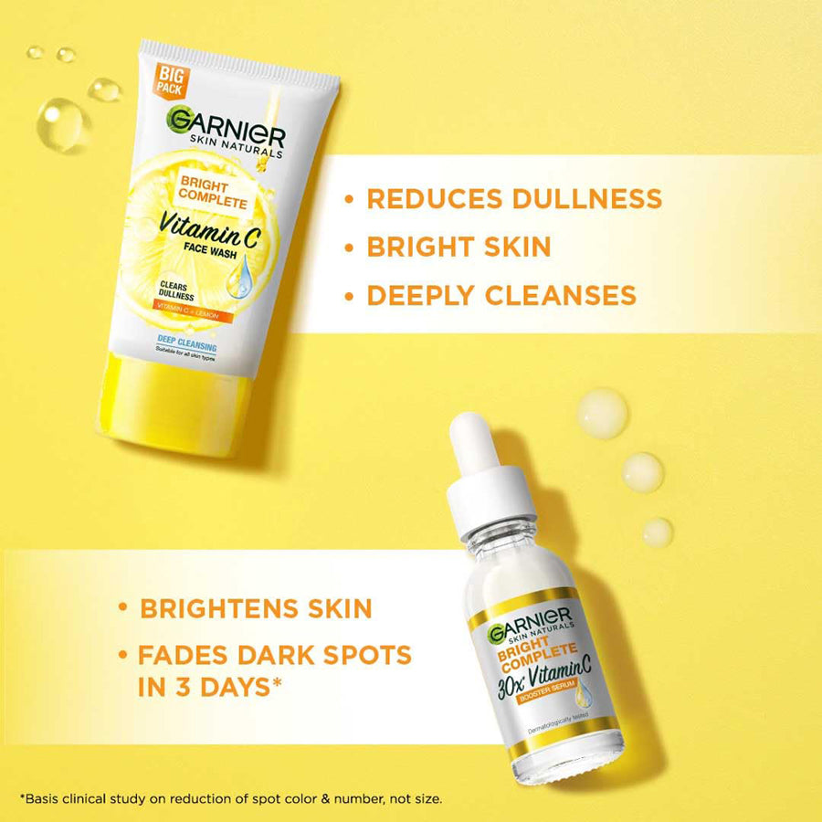Garnier Bright Complete Facewash 50G*1 N& Bright Complete Vitamin C Serum 15*1N