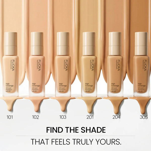 Flicka High Coverage HD Liquid Foundation 30 ML