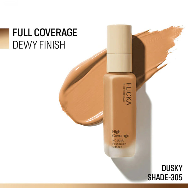 Flicka High Coverage HD Liquid Foundation 30 ML