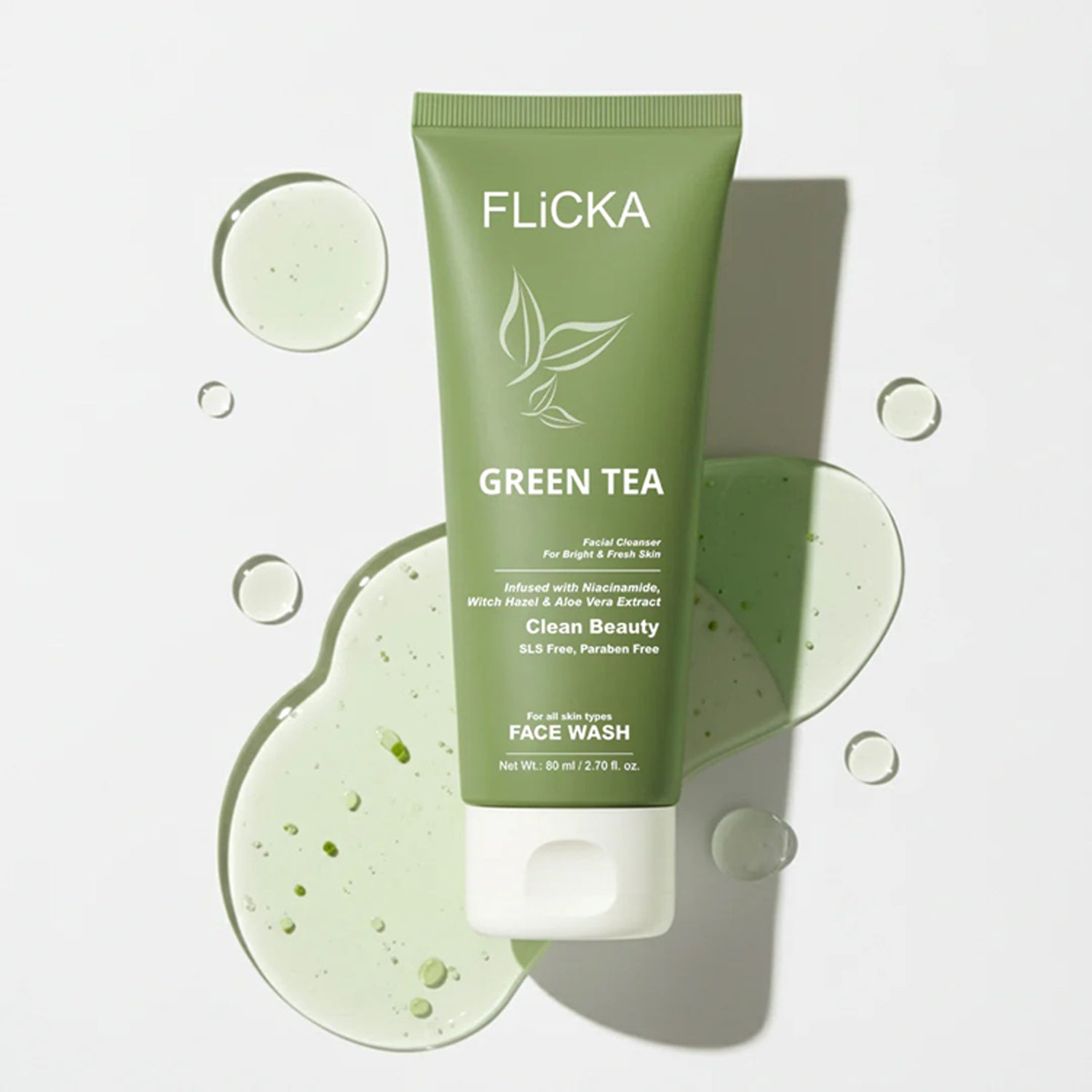 Flicka Green Tea Facial Cleanser 80ML