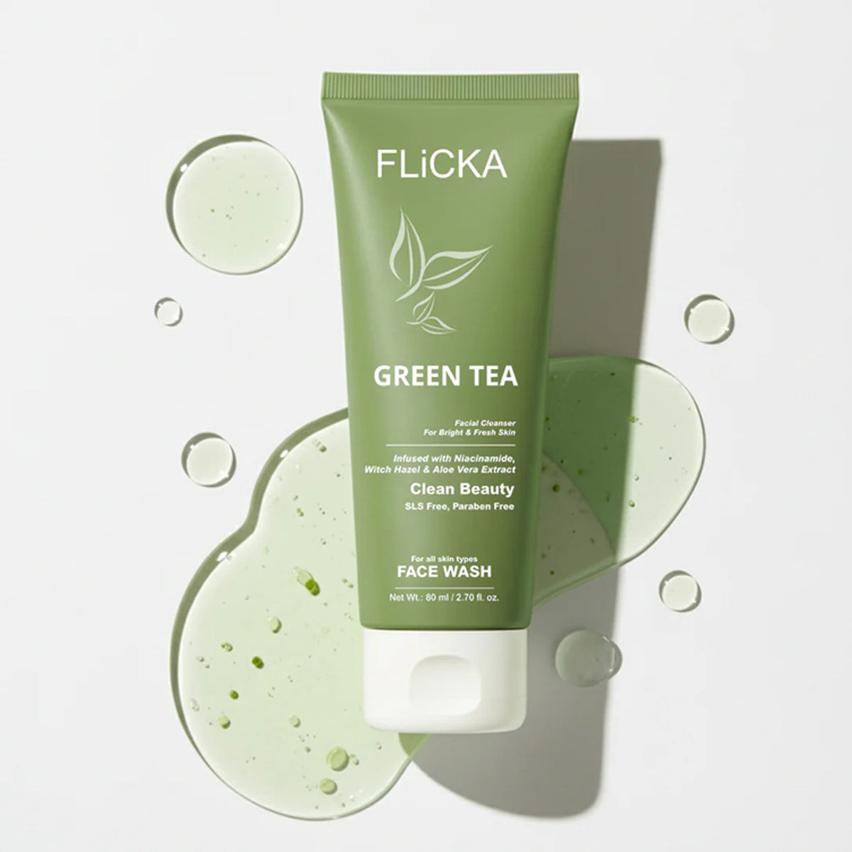 Flicka Green Tea Facial Cleanser 80ML