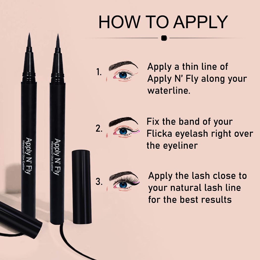 Flicka Apply N Fly - Eyelash Glue - Eyeliner 0.8ML