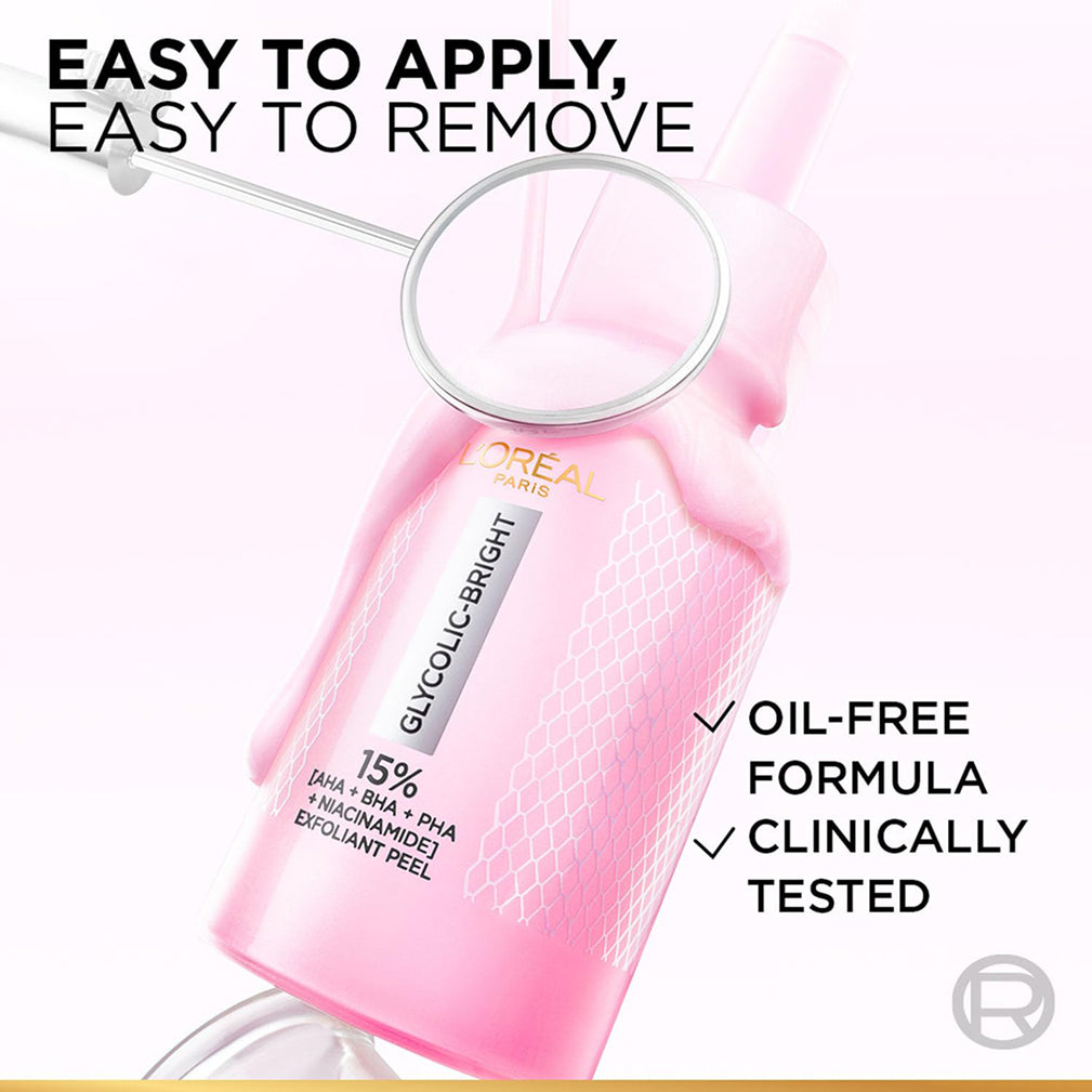 Loreal Paris Glycolic-Bright Anti Dark Spot Exfoliant Peel 15Per Aha + Bha + Pha + Niacinamide