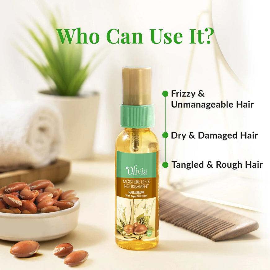 Olivia Moisture Lock Nourishment Hair Serum With Argan Oil Extract