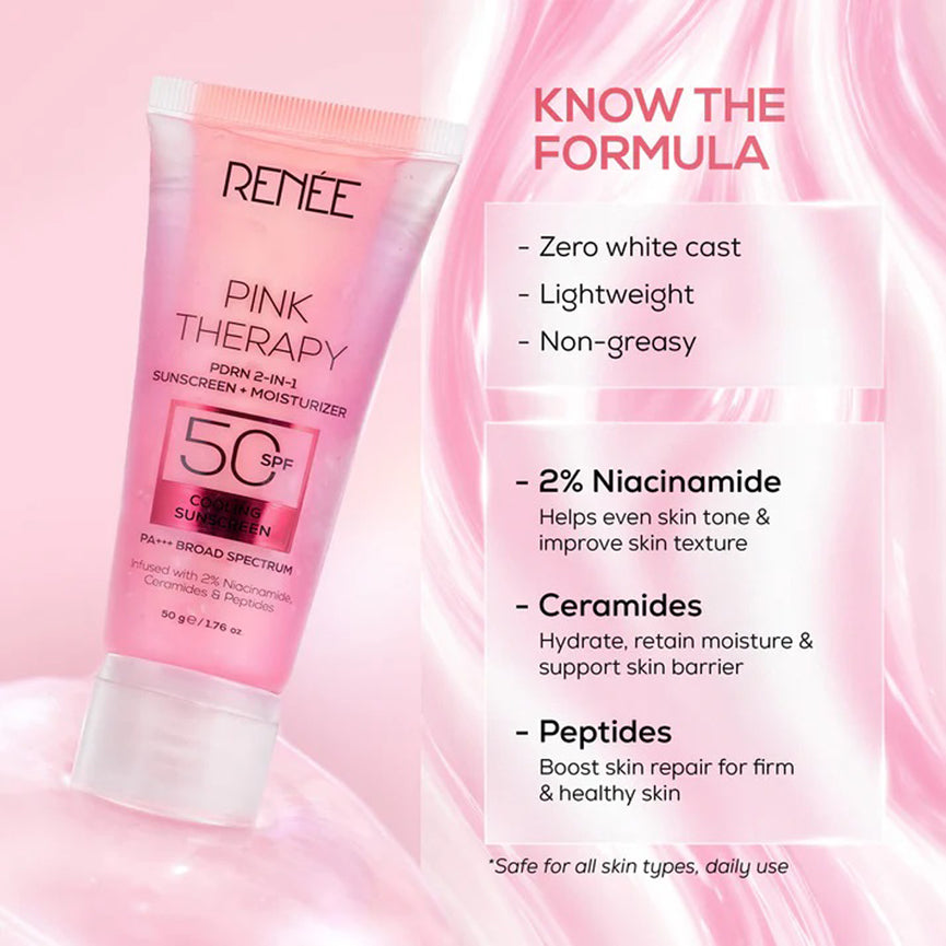 Renee Pink Therapy PDRN 2-In-1 Sunscreen + Moisturizer 50g