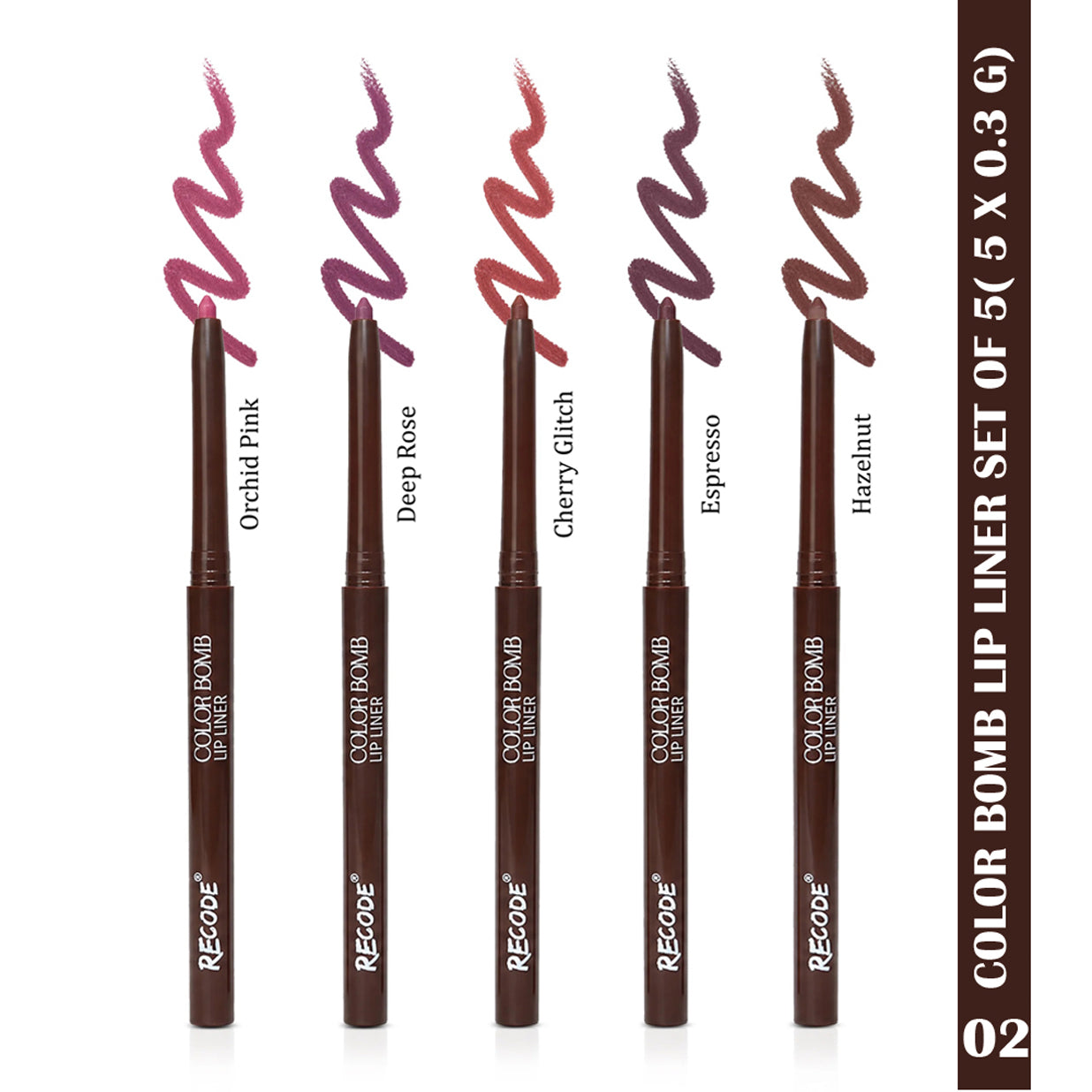 Recode Color Bomb Lip Liner Set of 5( 5 X 0.3 G)
