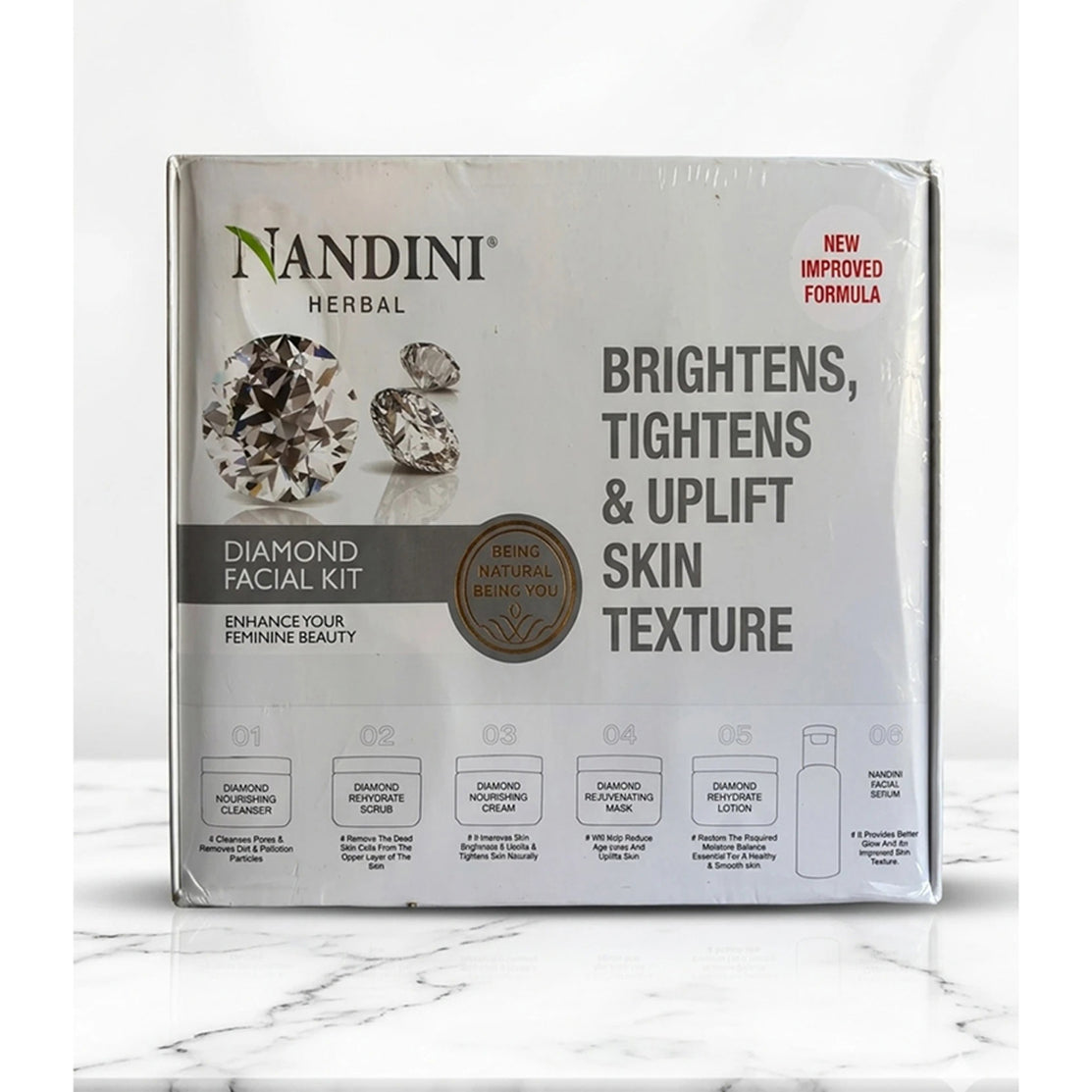 Nandini Herbal Diamond Facial Kit 210GM+15ML