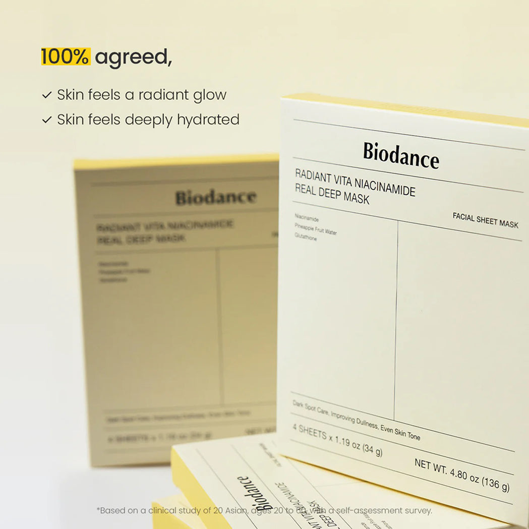Biodance Radiant Vita Niacinamide Real Deep Mask 34g*4