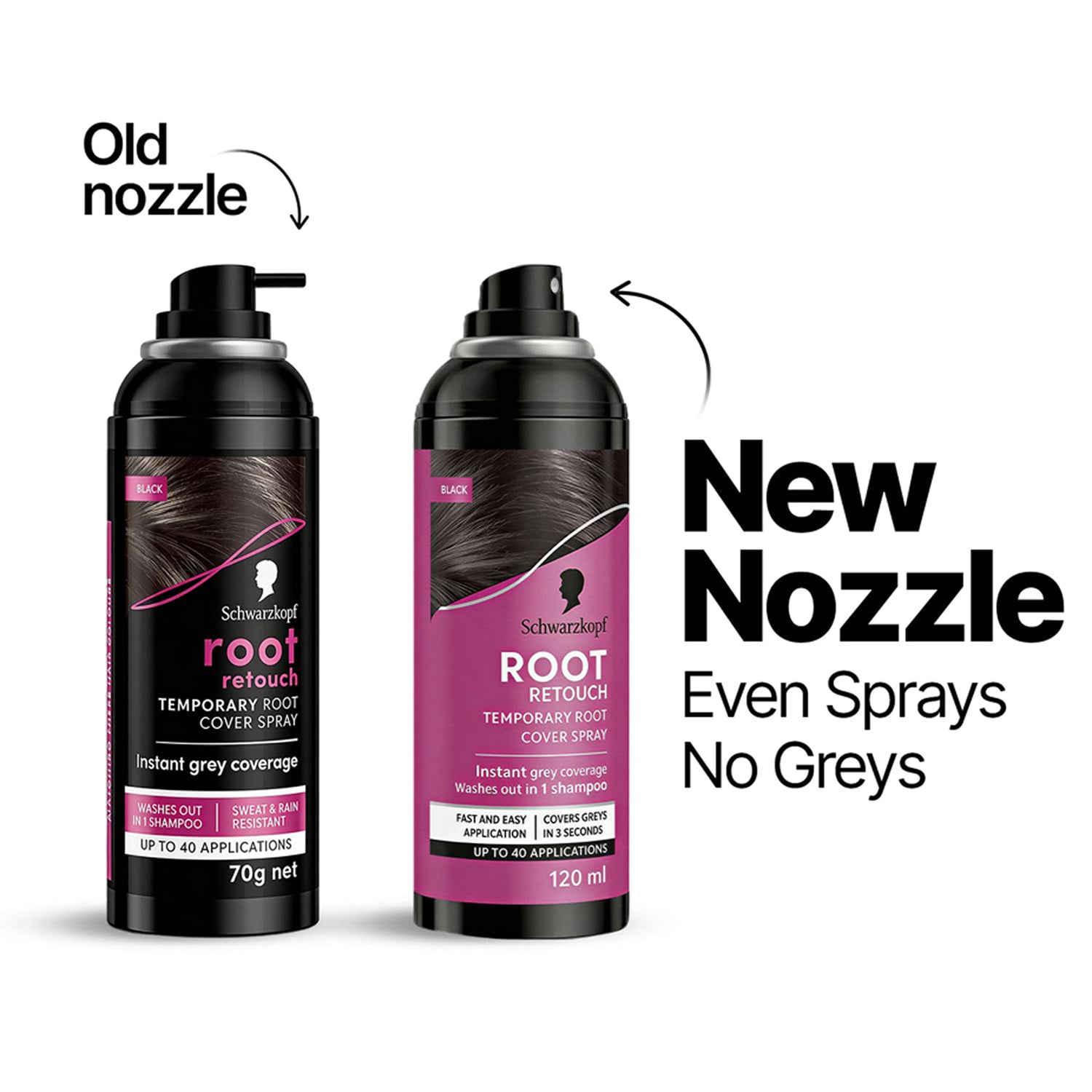Schwarzkopf Root Retouch Temporary Root Cover Spray for Instant Grey Coverage 120ML
