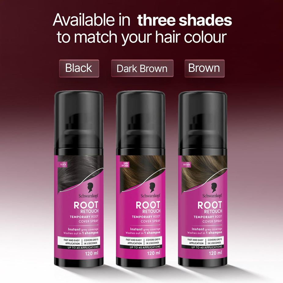 Schwarzkopf Root Retouch Temporary Root Cover Spray for Instant Grey Coverage 120ML