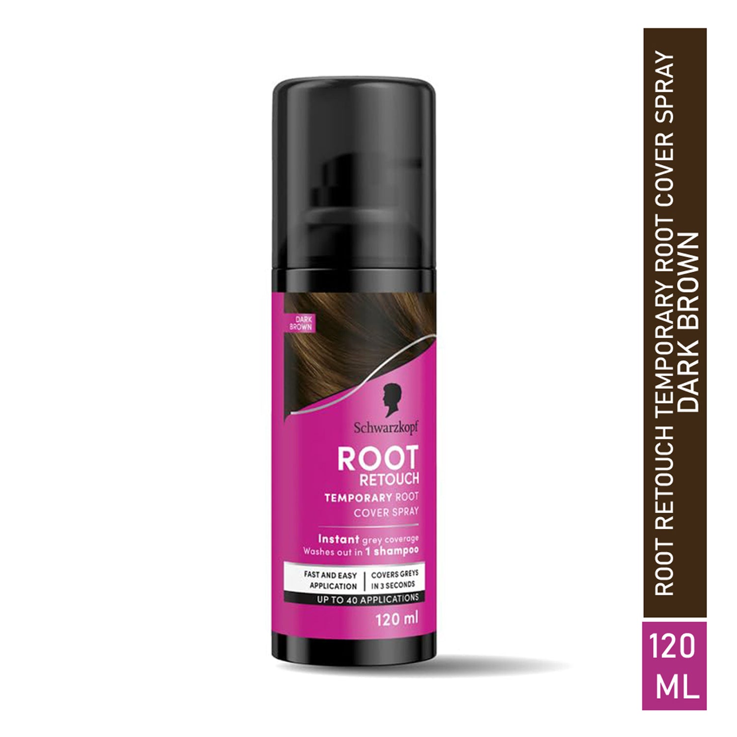 Schwarzkopf Root Retouch Temporary Root Cover Spray for Instant Grey Coverage 120ML
