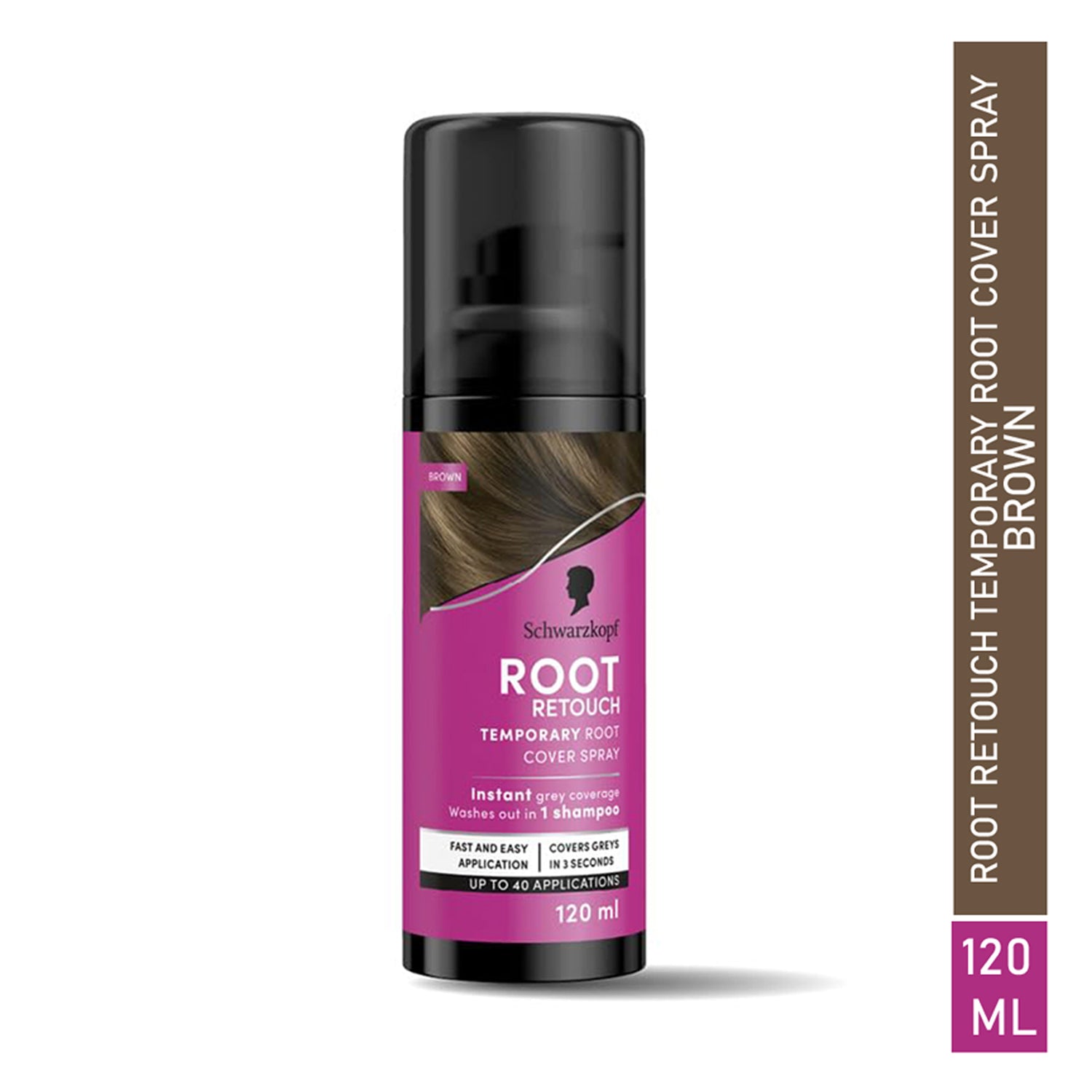 Schwarzkopf Root Retouch Temporary Root Cover Spray for Instant Grey Coverage 120ML