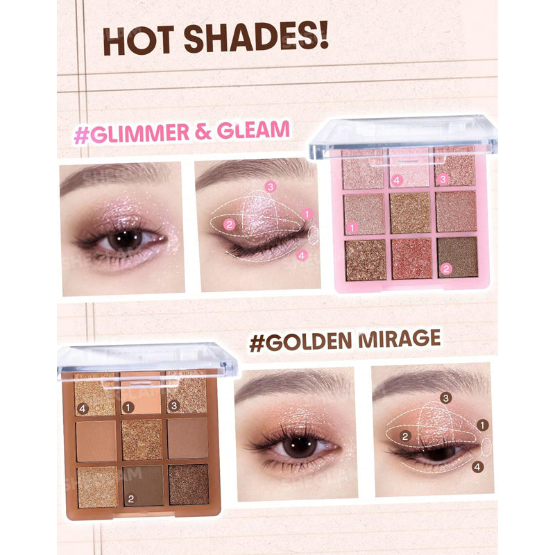 Sheglam Glimmer & Gleam 9 Pan Eyeshadow Palette 10g