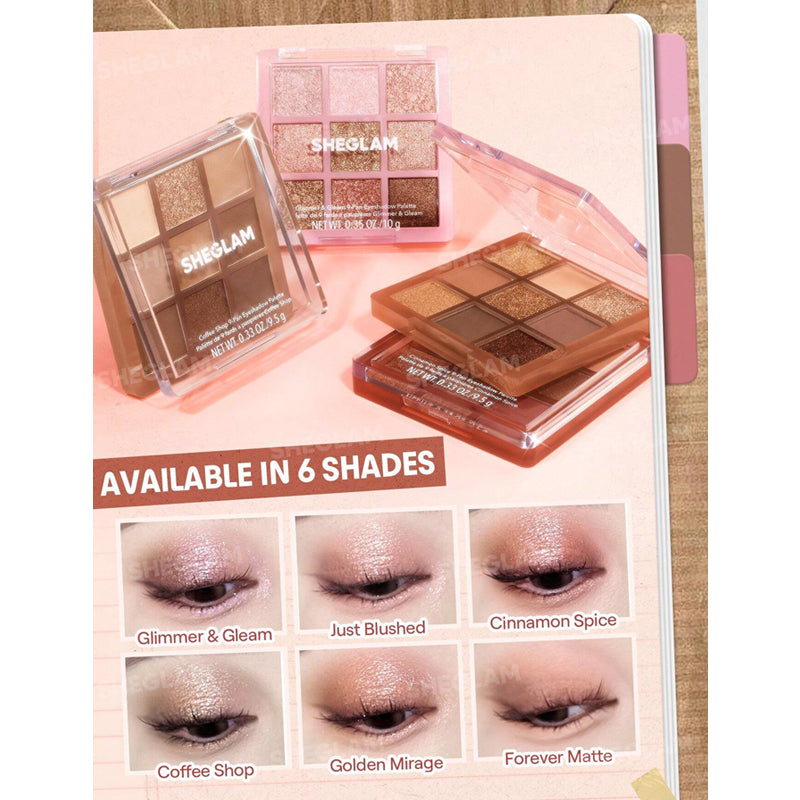 Sheglam Glimmer & Gleam 9 Pan Eyeshadow Palette 10g