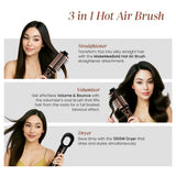 UrbanYog MakeMeeBold Hair Dryer and Volumizer Hot Air 3 in 1 Styling Brush - Rose Gold
