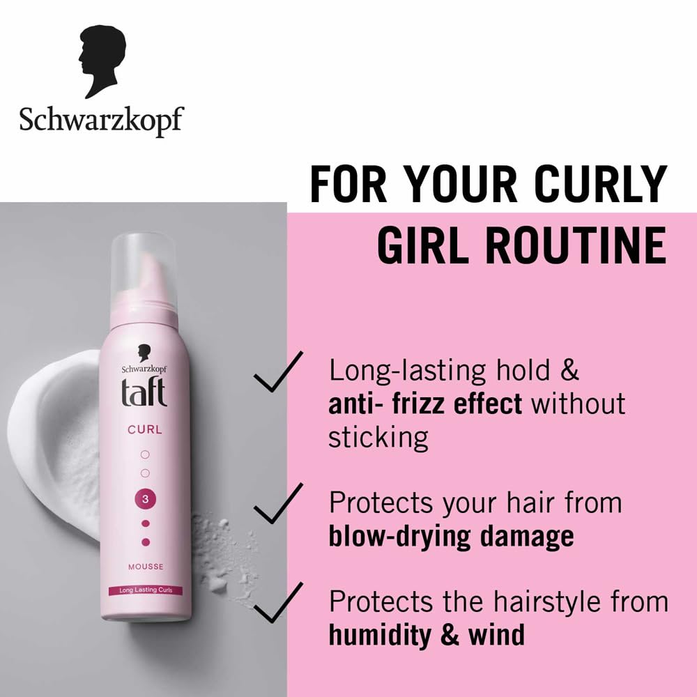 Schwarzkopf Taft Curl Hold 3 Hair Mousse