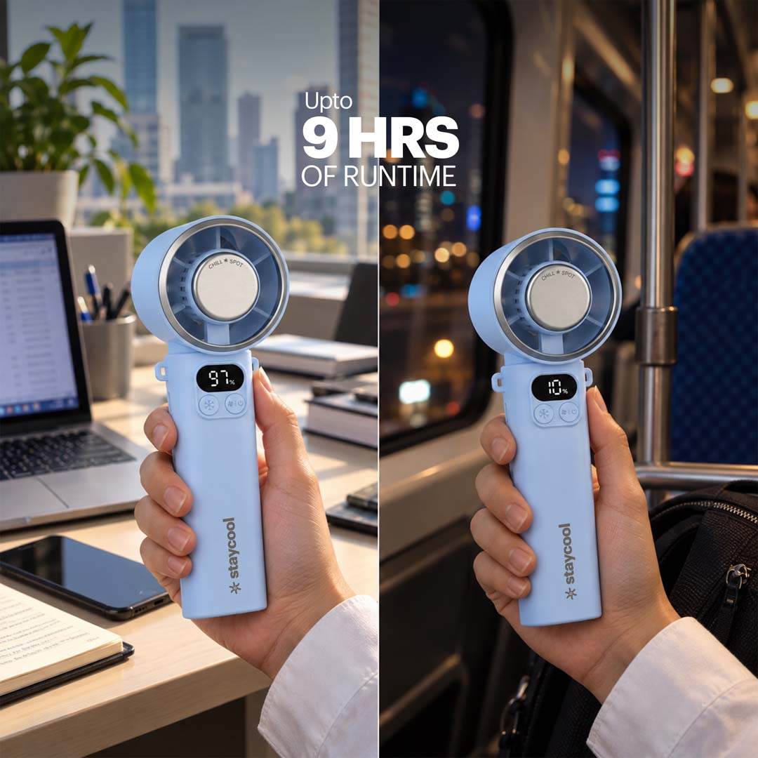 Staycool Turbo+ Foldable Handheld Ice Cooling Fan