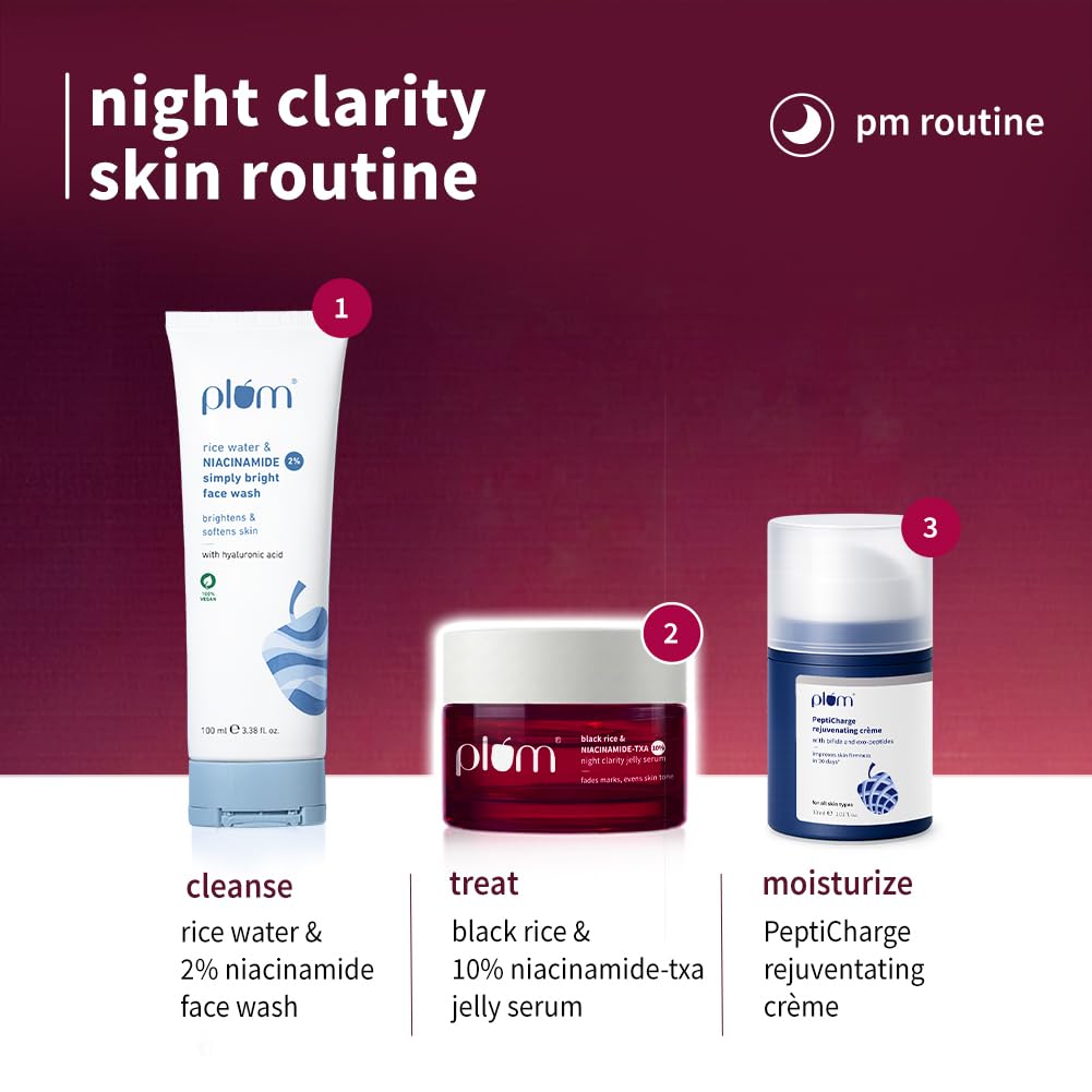 Plum Black Rice & 10Per Niacinamide-TXA Night Clarity Jelly Serum
