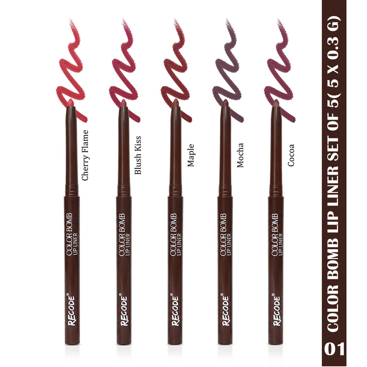 Recode Color Bomb Lip Liner Set of 5( 5 X 0.3 G)