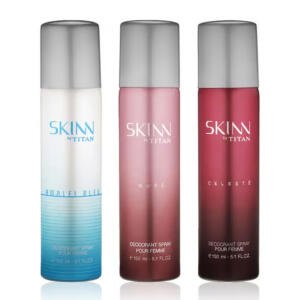 Skinn By Titan Deodrant Spray Pour Femme Offer Pack 3In1 450Ml